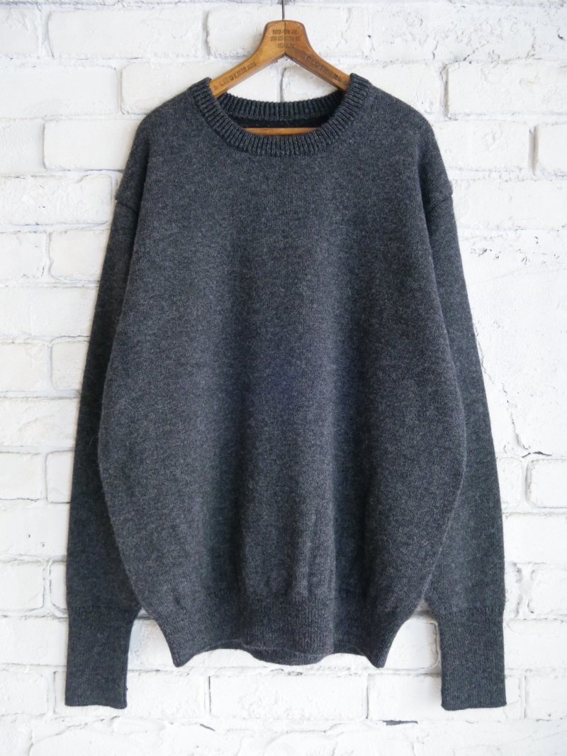 画像1: BATONER【MEN'S】 BABY ALPACA KURUMI TENJIKU CREW NECK バトナー ベビーアルパカ天竺クルーネック（BN-25FM-057）