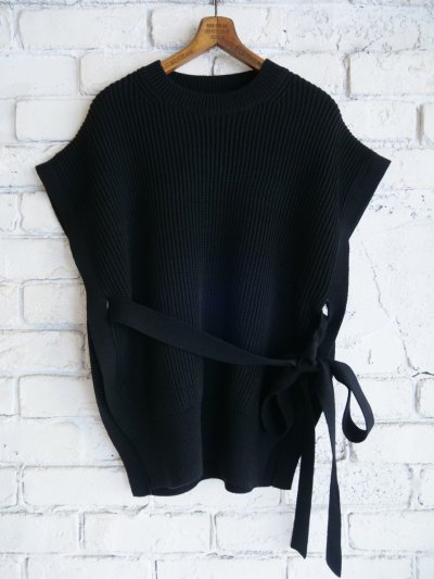 画像1: BATONER【WOMEN'S】SOLID WOOL RIB SIDE OPEN VEST バトナー ソリッドウールリブサイドオープンベスト（BN-25FL-037）