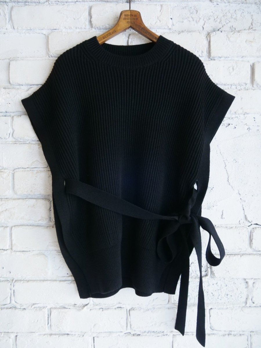 画像1: BATONER【WOMEN'S】SOLID WOOL RIB SIDE OPEN VEST バトナー ソリッドウールリブサイドオープンベスト（BN-25FL-037） (1)