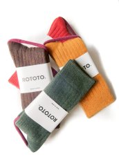 画像1: ROTOTO COTTON WOOL RIBBED CREW SOCKS ロトト コットンウールリブドクルーソックス（R1327-202） (1)