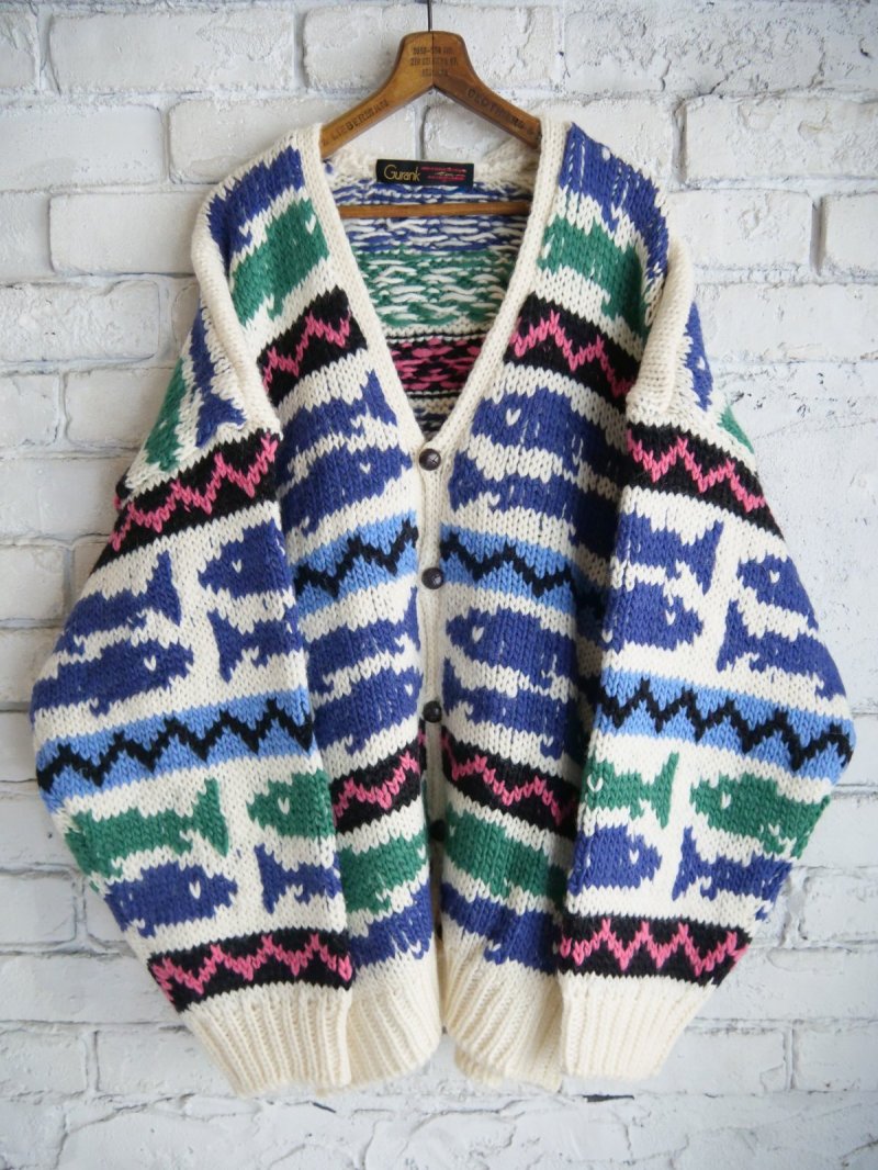 画像1: Gurank Hand knitting cardigan  グランク ハンドニットカーディガン (2568)