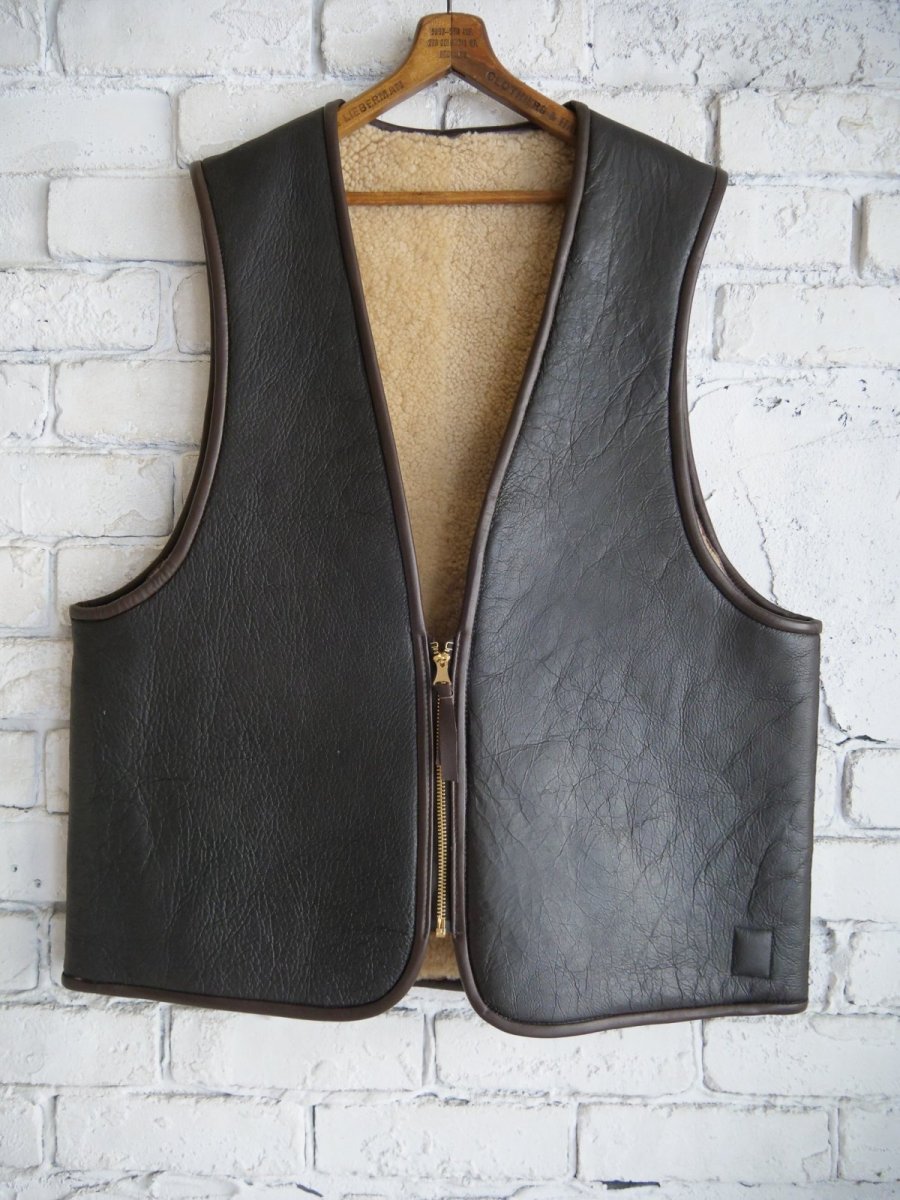 画像1: Gurank Lamb skin vest グランク ラムスキンベスト (2543) (1)