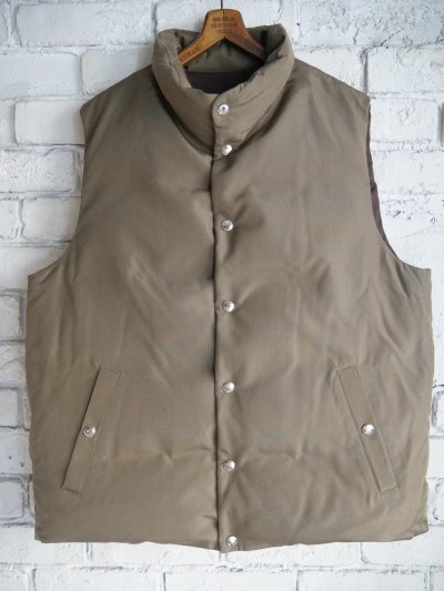 画像1: cale silk plain weave down vest カル シルク平織ダウンベスト C253F13V01