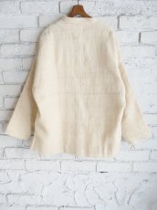 画像5: CALICO キャリコ 手織シープウール×カラコットンショートスタンドカラージャケット UJ0021 WO4200  (5)