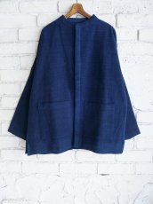 画像1: CALICO キャリコ 天然染ゼロカウントカディショートスタンドカラージャケット UJ0021 C1200 (1)