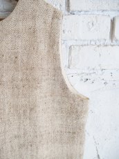 画像3: CALICO キャリコ ラウンドネックベスト 天然染手織シープウールカケルカラコットン UJ0071 WO4200 T16BR (3)