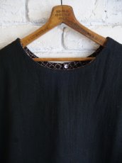 画像2: CALICO キャリコ ラウンドネックベスト コットンリネンダイヤ UJ0071 CL2300 S11BK (2)
