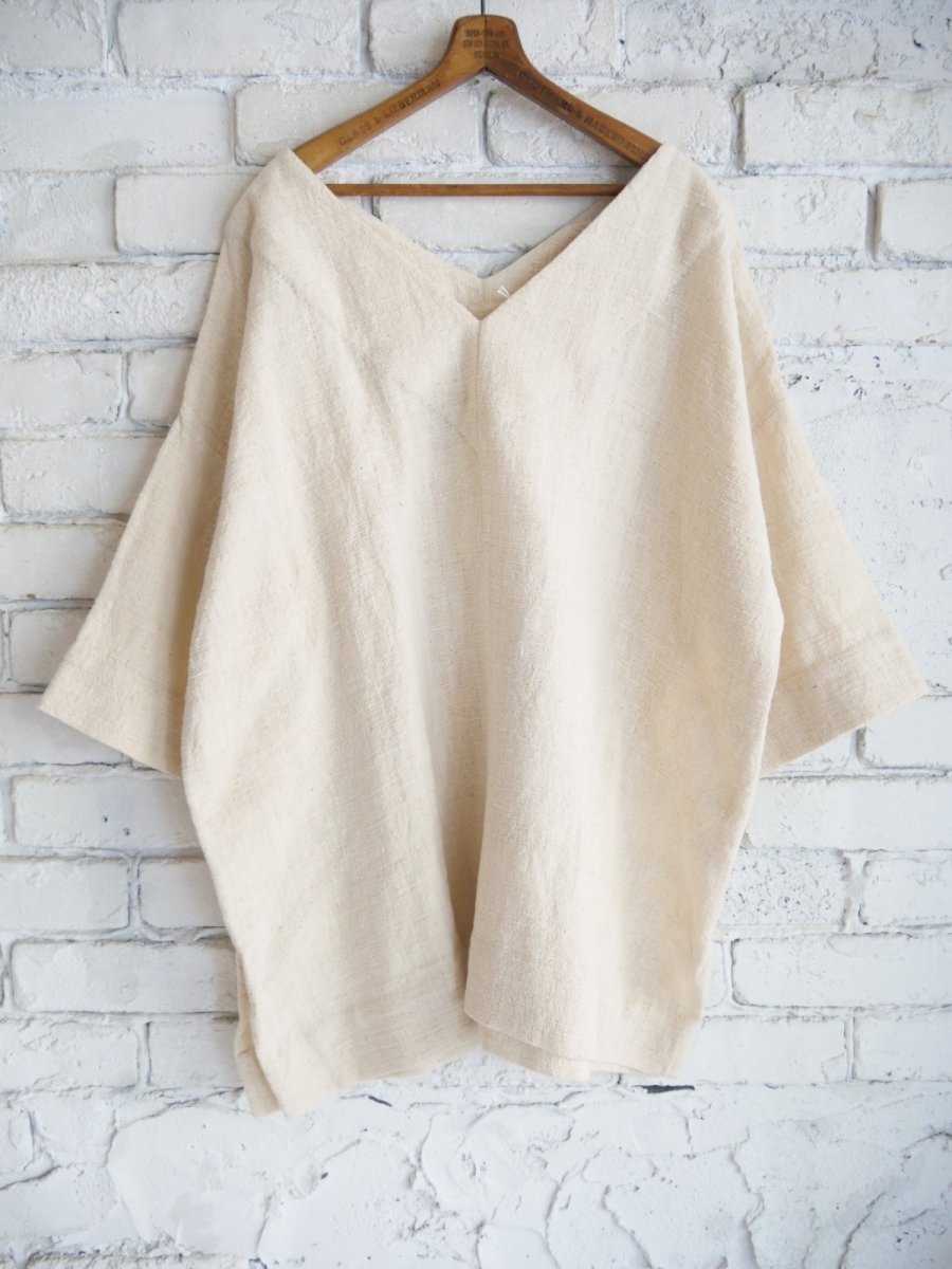 画像1: CALICO キャリコ Vネックオーバートップスペティチャルカカラコットンカディ UT1190 O1203 U10NR (1)