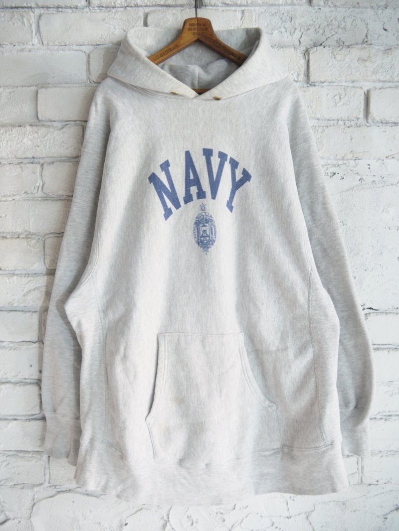 画像1: Champion REVERSEWEAVE NAVY 染み込みフーディ（M39-37）