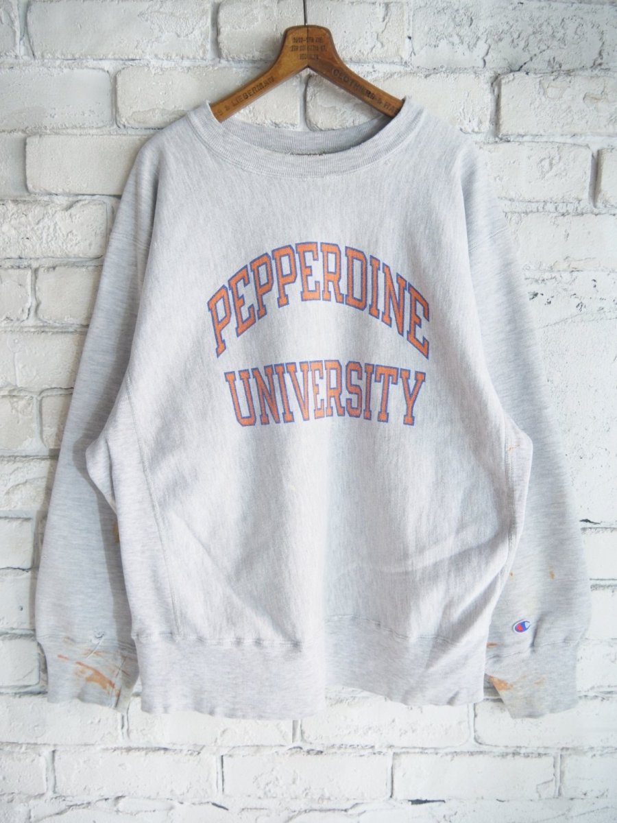画像1: Champion REVERSEWEAVE PEPPERDINE 染み込みオレンジプリント スウェット（H36-16） (1)