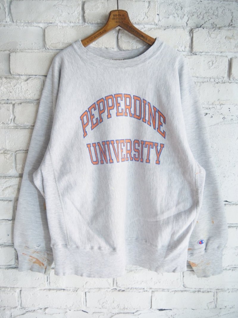 画像1: Champion REVERSEWEAVE PEPPERDINE 染み込みオレンジプリント スウェット（H36-16）