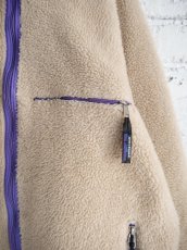 画像3: パタゴニア フリースジャケット白パープル（B10-2） (3)