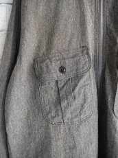 画像3: ブラックシャンブレー ハーフジップシャツ（H11-101） (3)