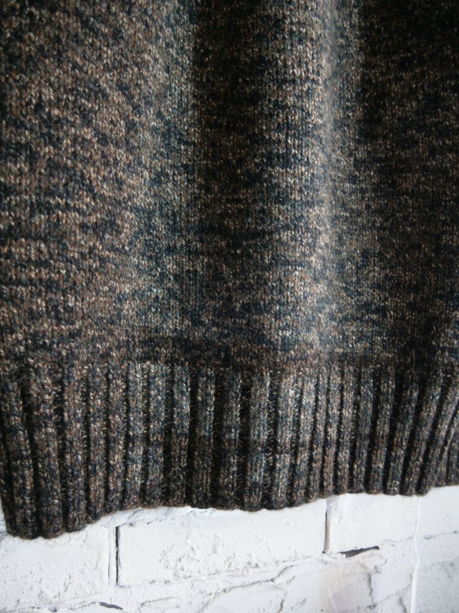 画像3: Slopeslow yak / Lamb multi ply HAND KNITTING yoke top crew neck sweater スロープスロウ ヤクヨークトップクルーネックセーター（1253001） (3)