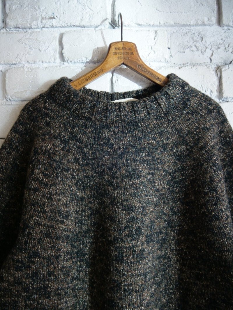画像2: Slopeslow yak / Lamb multi ply HAND KNITTING yoke top crew neck sweater スロープスロウ ヤクヨークトップクルーネックセーター（1253001）