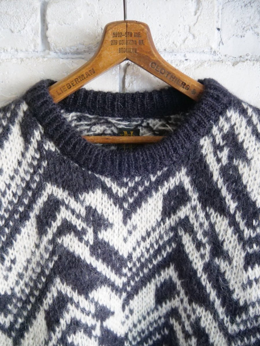 画像2: BATONER【MEN'S】SNOW MOUNTAIN JACQUARD CREW NECK バトナースノーマウンテンジャガードクルーネックニット(BN-25FM-074）● (2)