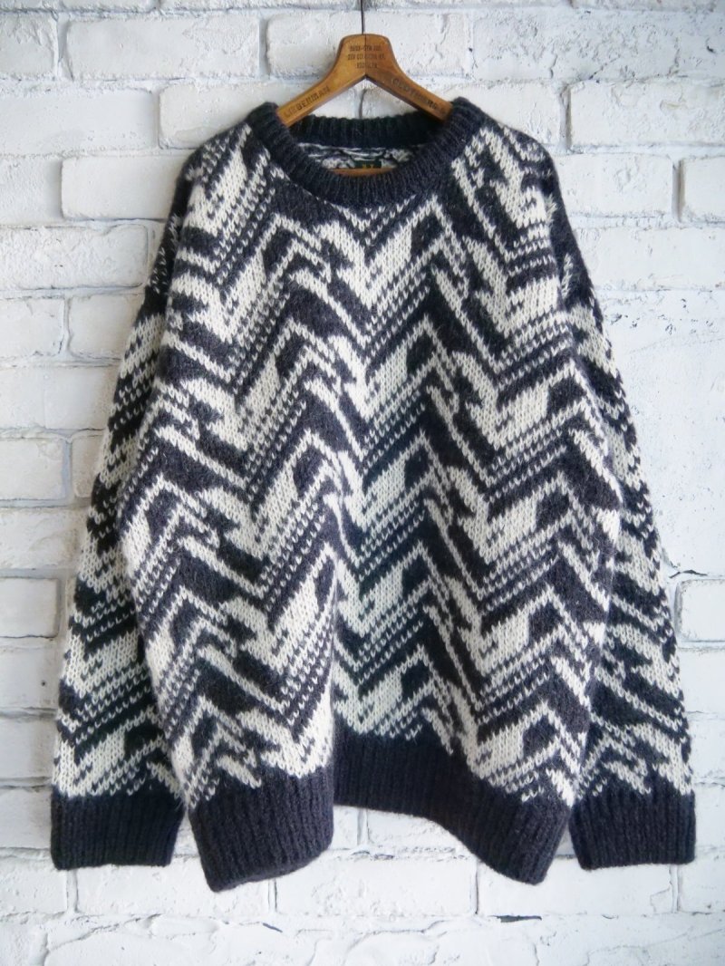 画像1: BATONER【MEN'S】SNOW MOUNTAIN JACQUARD CREW NECK バトナースノーマウンテンジャガードクルーネックニット(BN-25FM-074)●