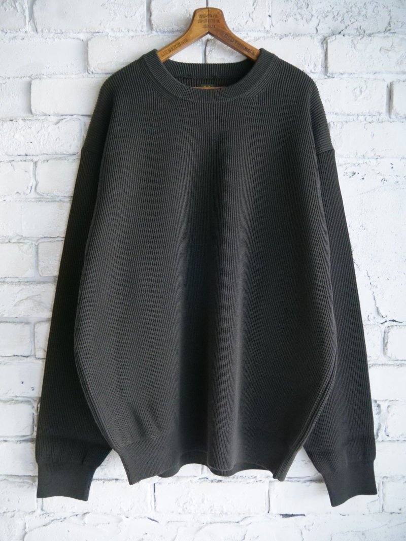 画像1: BATONER【MEN'S】SUPER HIGH TWIST WOOL CREW NECKバトナースーパーハイツイストウールクルーネックニット(BN-25FM-023）●