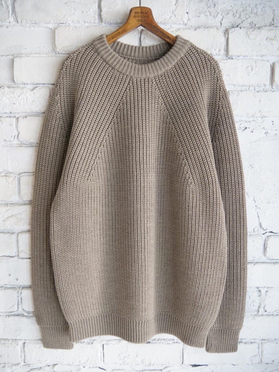 画像1: BATONER【MEN'S】SIGNATURE CREW NECK  バトナー シグネチャークルーネックニット（BN-25FM-038）● (1)