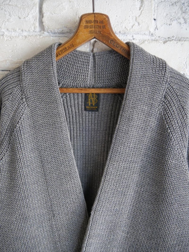 画像2: BATONER【MEN'S】SIGNATURE SHAWL COLLAR CARDIGANバトナー シグネチャーショールカラーカーディガン(BN-25FM-041)●