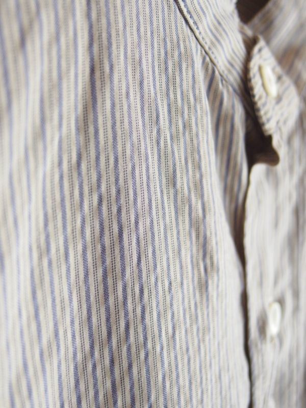 COMOLI シルク プルオーバーバンドカラーシャツ