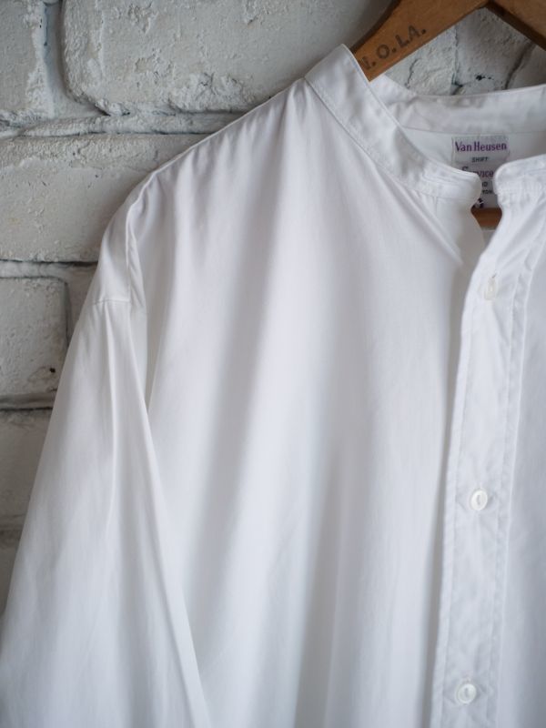 50〜60's VINTAGE BRITISH ARMY BAND COLLAR DRESS SHIRT (DOUBLE 