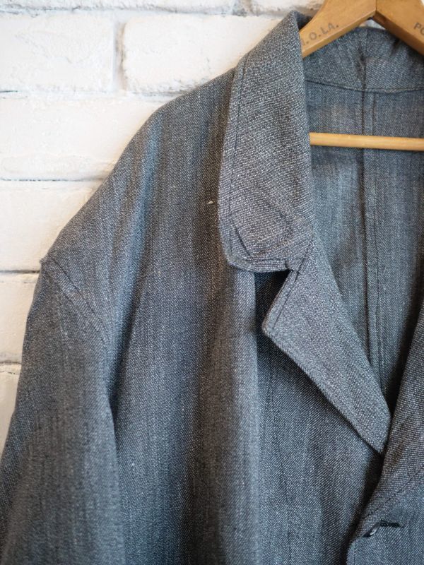DEADSTOCK 50's FRENCH WORK BLACK CHAMBRAY COAT デッドストック 50 