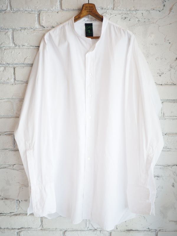 50〜60's VINTAGE BRITISH BAND COLLAR DRESS SHIRT (DOUBLE CUFFS) 50