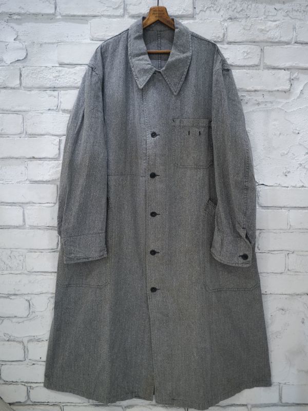 DEADSTOCK 50's FRENCH WORK BLACK CHAMBRAY COAT デッドストック 50