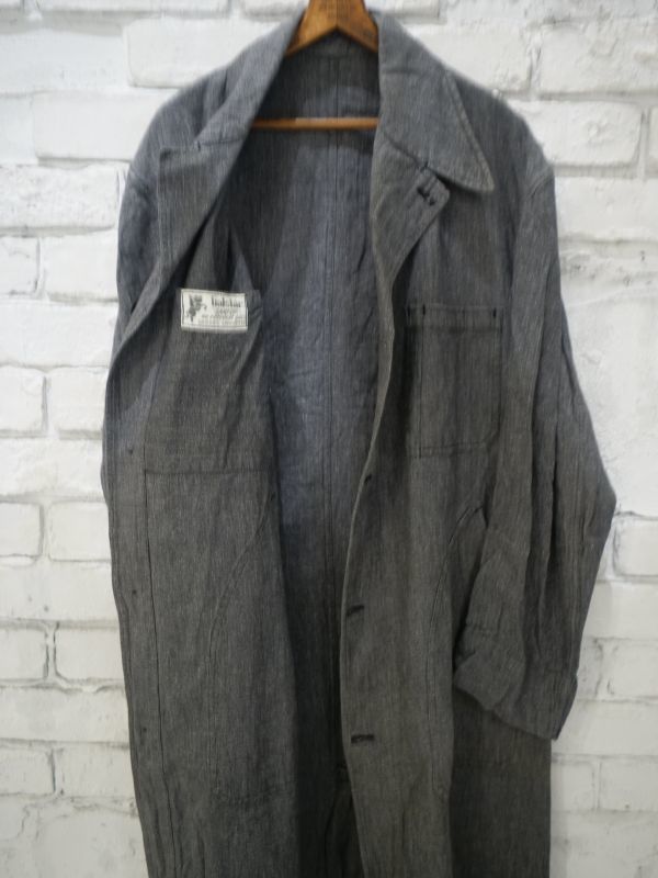 VINTAGE 50's FRENCH WORK BLACK CHAMBRAY COAT ヴィンテージ 50年代