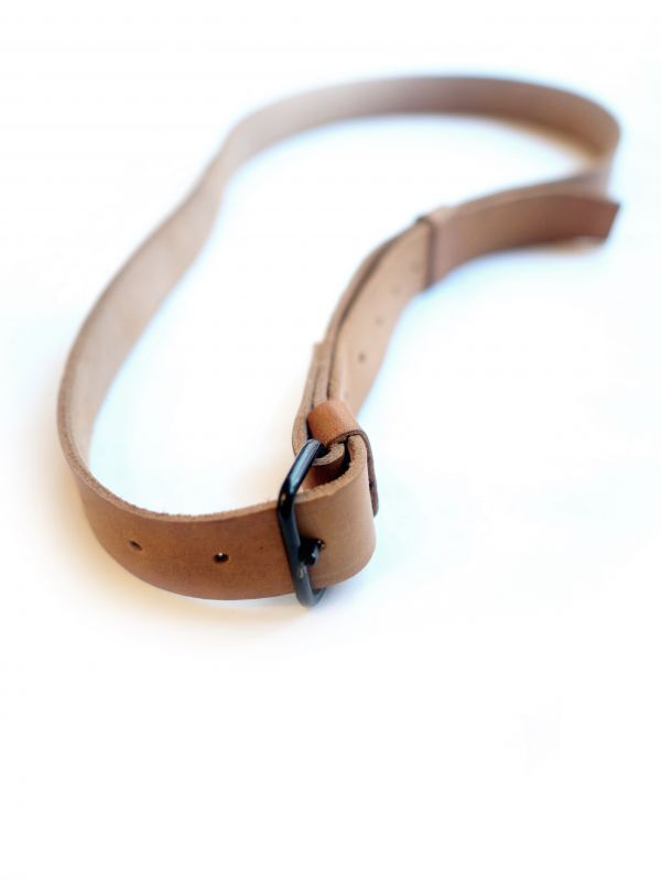 DEADSTOCK FRENCH ARMY LEATHER BELT デッドストック フランス軍