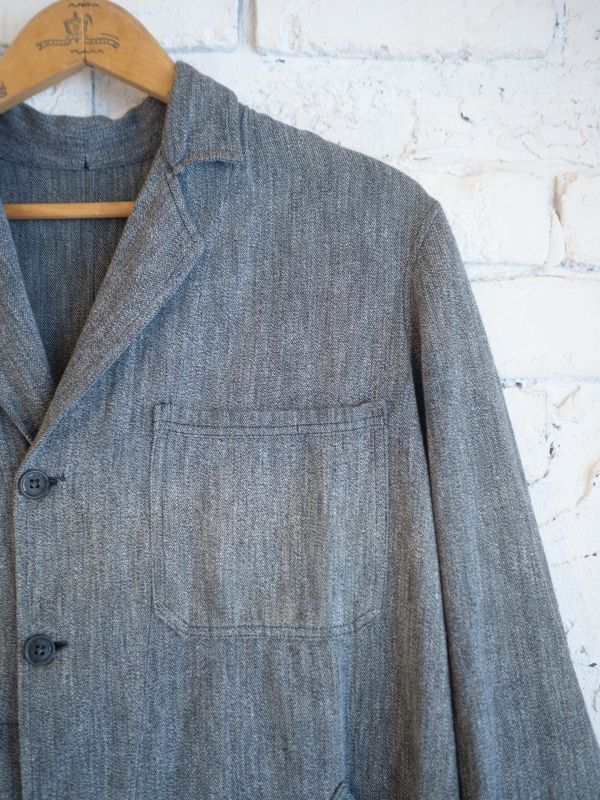 VINTAGE 50's FRENCH WORK BLACK CHAMBRAY COAT ヴィンテージ 50年代 