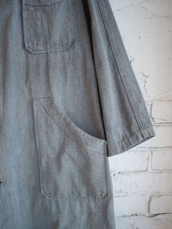 VINTAGE 40's FRENCH WORK BLACK CHAMBRAY COAT ヴィンテージ 40年代 