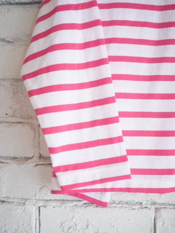 海外で買 OUTIL ウティ バスクシャツ ピンク ボーダー Tシャツ/カットソー(七分/長袖)
