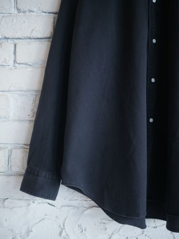 a.presseアプレッセ バンドカラーツイルシャツ黒サイズ3