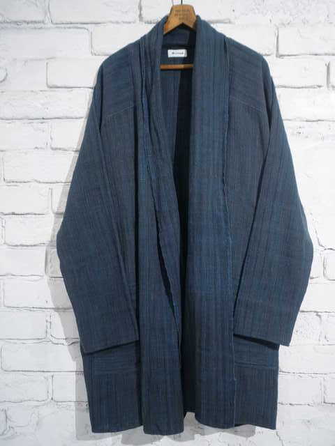 10,810円mittan 藍×泥染め ラオスコットン羽織りシャツ　SH-16　サイズ3