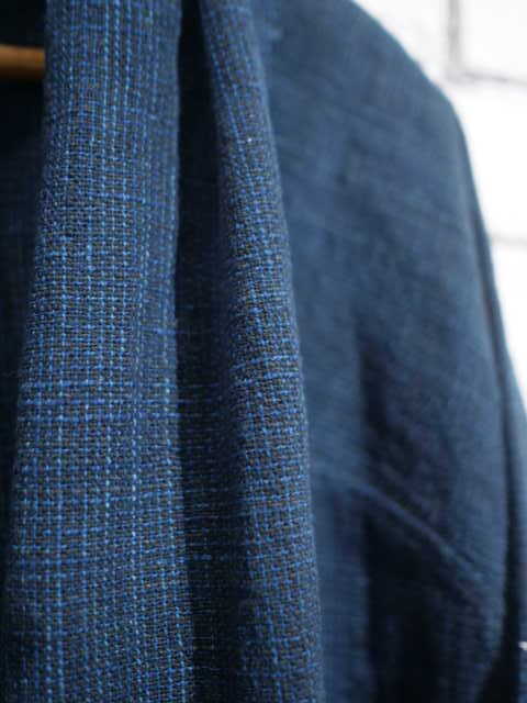 MITTAN ラオスコットン羽織シャツ　藍×アーモンド SH-16 サイズ2綿100％