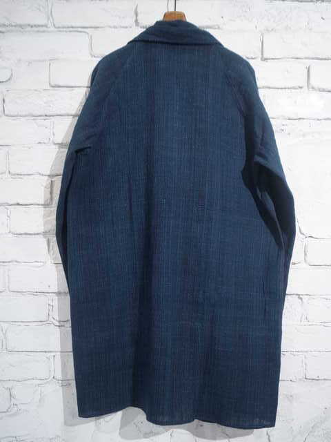 MITTAN ラオスコットン羽織シャツ　藍×アーモンド SH-16 サイズ2綿100％