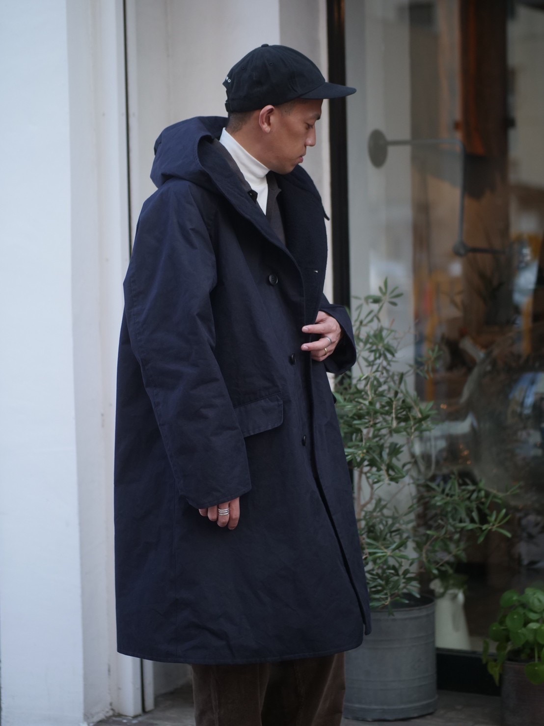 19aw comoli フーデットコート-