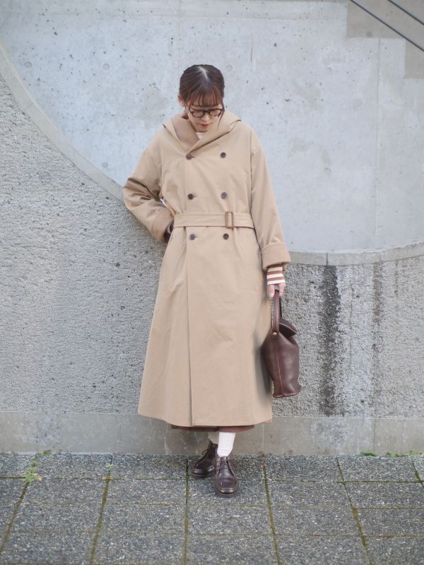 AURALEE (レディース) FINX HARD TWIST GABARDINE HOODED DOUBLE COAT