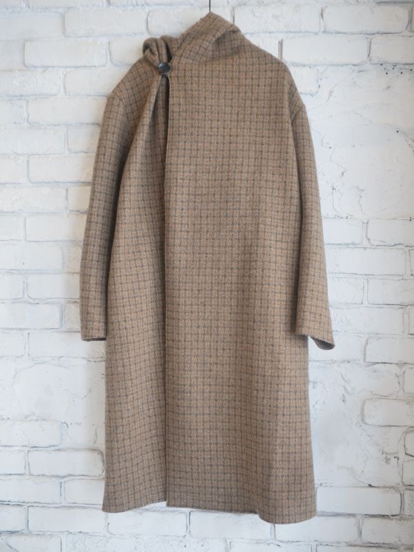 R&D.M.Co- / OLDMAN'S TAILOR WOOL FELT GUN CLUB CHECK HOODIE  オールドマンズテーラーアールアンドディーエムコー ウールフェルトガンクラブチェックフーディーコート(5877)