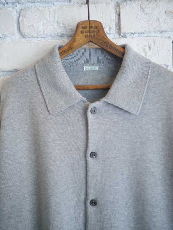 A.PRESSE Cotton Knit Polo Collar Cardigan アプレッセ コットン ...