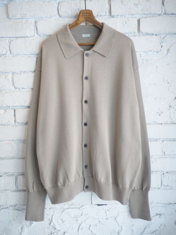 A.PRESSE Cotton Knit Polo Collar Cardigan アプレッセ コットン ...