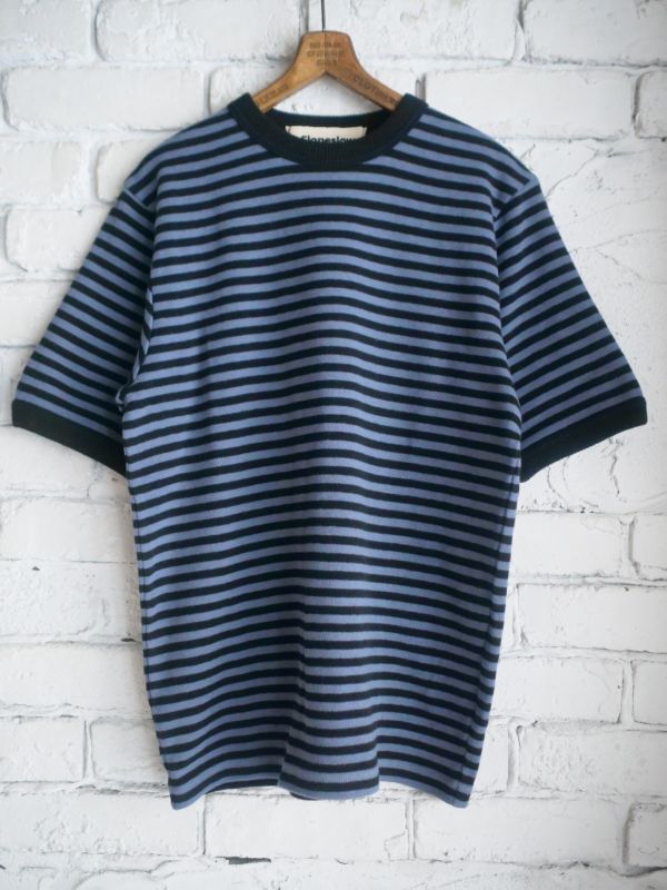 画像1: Slopeslow cotton interlock stripes / crew neck T スロープスロウ コットンインターロックストライプクルーネックTシャツ（1231010） (1)