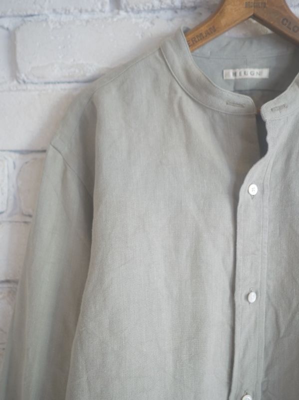 HEUGN Linen Rob ユーゲン リネンロブスタンドカラーシャツ (SHIRT065)