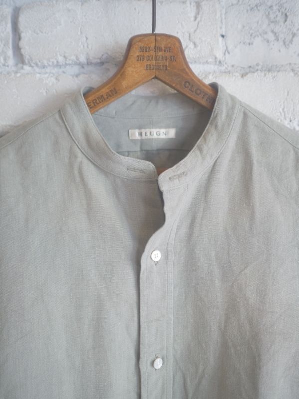 HEUGN Linen Rob ユーゲン リネンロブスタンドカラーシャツ (SHIRT065)