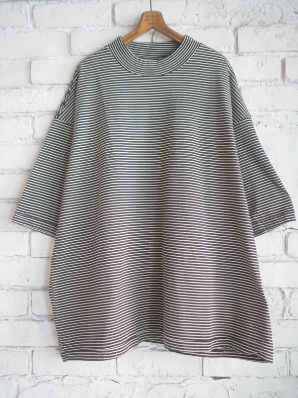 blurhms Cotton Napping Border Super Size Tee ブラームス コットン