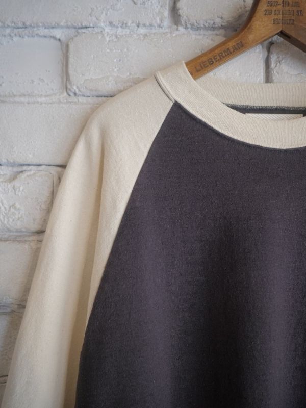 blurhms C/Silk Nep Baseball Raglan Tee ブラームス コットンシルク