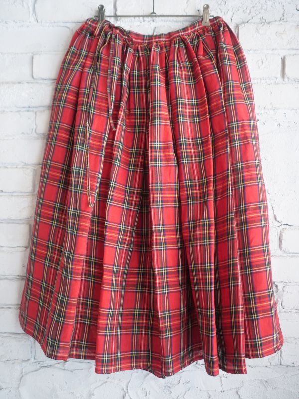 R&D.M.Co- / OLDMAN'S TAILOR TARTAN CHECK GATHER SKIRT オールドマンズテーラー  アールアンドディーエムコー タータンチェックギャザースカート（6034a）