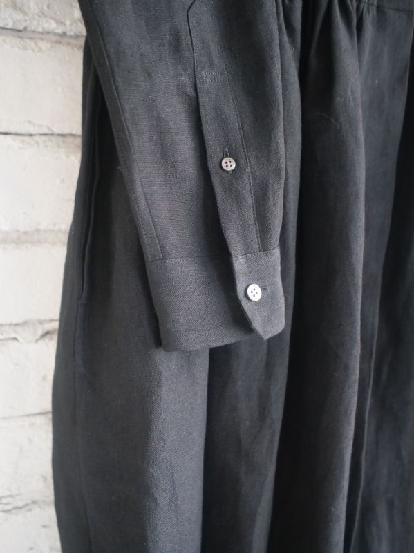 R&D.M.Co- / OLDMAN'S TAILOR DENSELY LINEN FRONT OPEN SHIRT DRESS